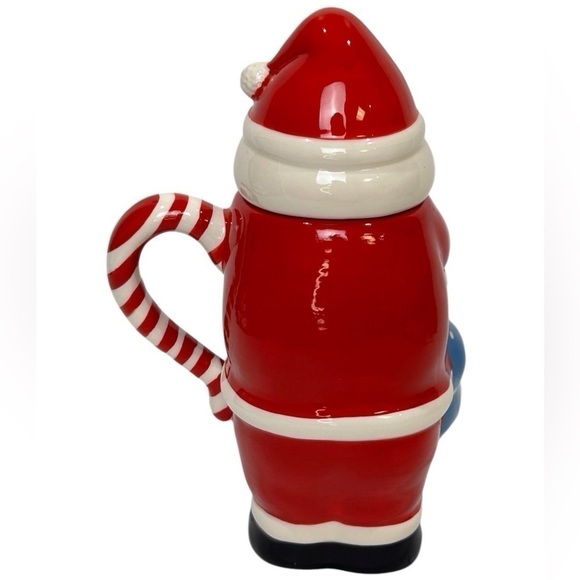 Santa/Toy Bag Mug 2-Pc Temp-tations Presentable Ovenware Red/Blue EUC - Picture 4 of 8